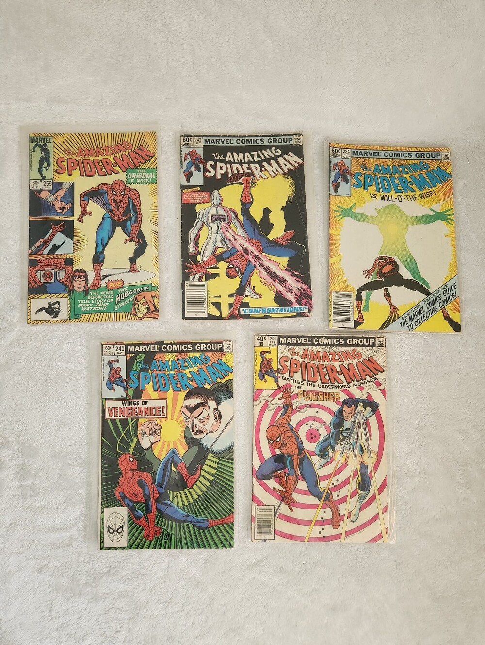 Amazing Spider-Man #201 234 240 242 259 Marvel Comic Lot Punisher Hobgoblin
